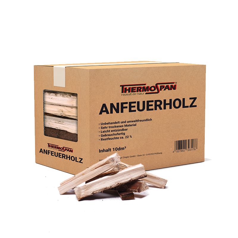 Thermospan® Anfeuerholz – Palette mit 60 Netzen à 10 dm³
