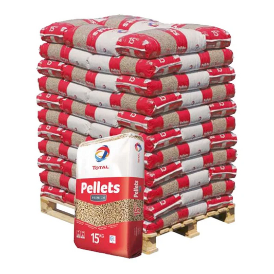 TOTAL PREMIUM Holzpellets – Palette 65 Säcke à 15 kg (975 kg)
