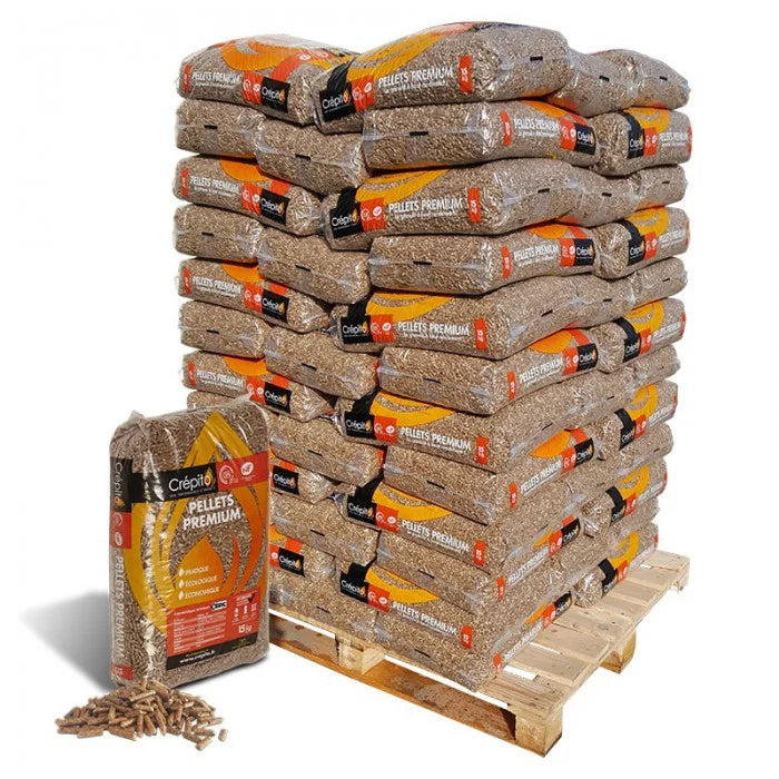 Crépito Holzpellets – Palette mit 72 Säcken à 15 kg (1'080 kg)