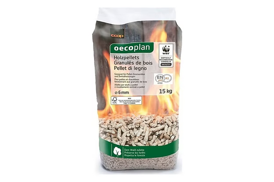Oecoplan Holzpellets – Palette 65 Säcke à 15 kg (975 kg)